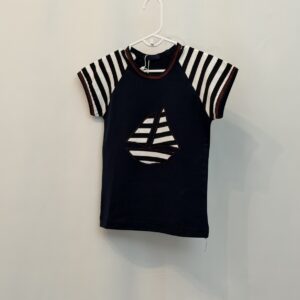 Artikl 2005 - Dječja majica kratki rukav - tamno plava, mornarski rukav i motiv jedrilice